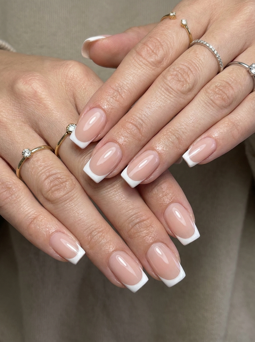 Classic Square French Nails